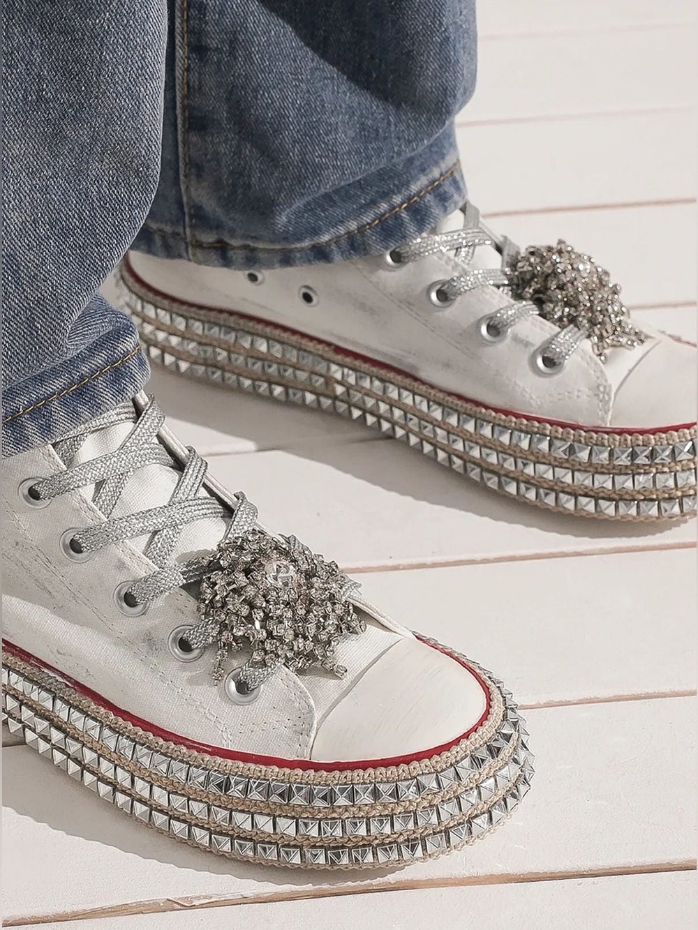 🆕{Free People x Nan-ku} Cruise Studded Hi Top Sneakers